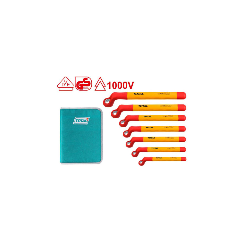 Комплект гаечни ключове лула VDE, TOTAL Industrial, SW 8 - 19 мм, 7 части Комплект гаечни ключове лула VDE, TOTAL Industrial, SW 8 - 19 мм, 7 части