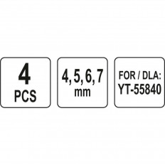 Комплект дюзи за пневматична пясъкоструйка YATO YT 55840, 4 части