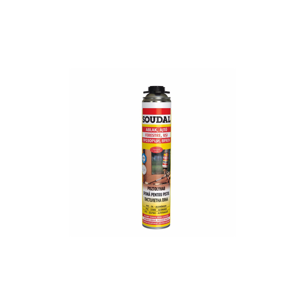 PU монтажна пяна SOUDAL, 750 ml, пистолетна PU монтажна пяна SOUDAL, 750 ml, пистолетна
