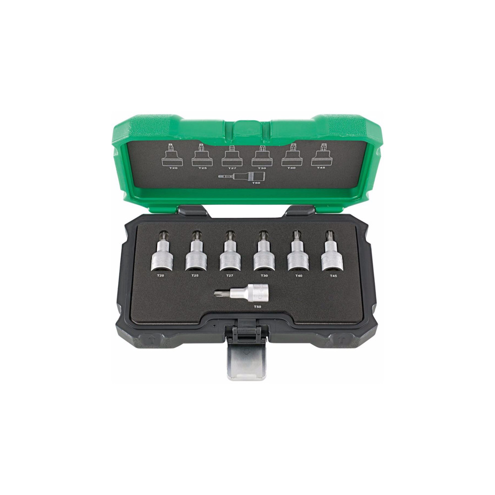 Комплект бит вложки 1/2" FORTIS, TORX, 7 части Комплект бит вложки 1/2" FORTIS, TORX, 7 части