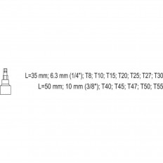 Комплект бит вложки 1/4 " + 3/8", TORX SECURITY, YATO, 12 части