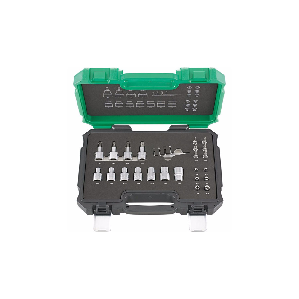 Комплект вложки в куфар 1/4" 1/2", FORTIS, 27 части Комплект вложки в куфар 1/4" 1/2", FORTIS, 27 части