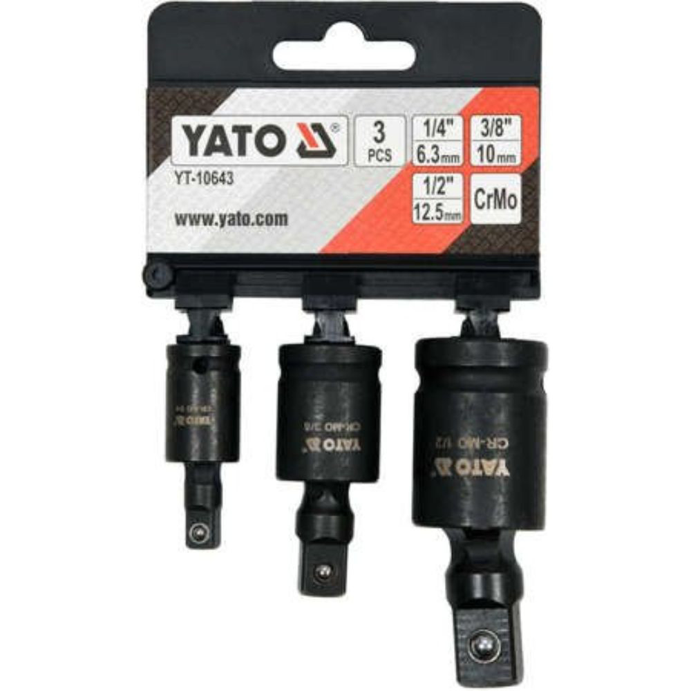 Комплект ударни кардани YATO, 1/4", 3/8", 1/2" Комплект ударни кардани YATO, 1/4", 3/8", 1/2"