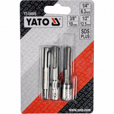 Комплект адаптори SDS+ за вложки, 1/4", 3/8", 1/2", YATO, 3 части
