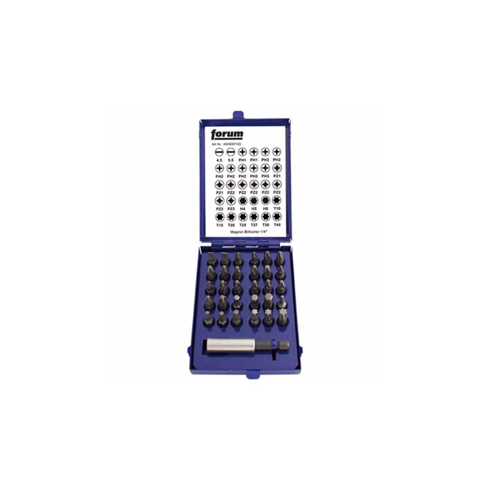 Комплект битове FORUM, 1/4", 31 части Комплект битове FORUM, 1/4", 31 части