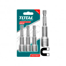 Комплект магнитни вложки TOTAL, 1/4", SW 13 x 65 мм, 3 части