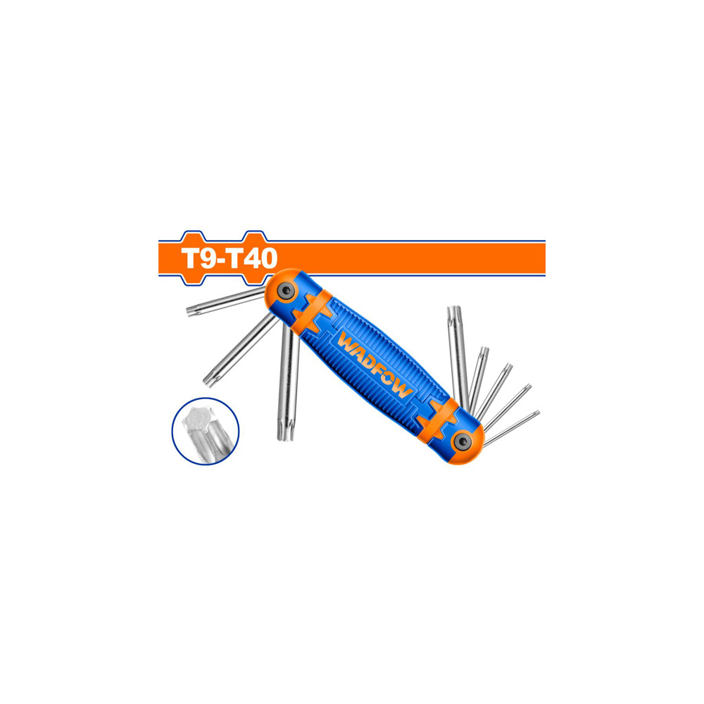 Сгъваем комплект TORX ключета WADFOW, TX9 - TX40, 8 части Сгъваем комплект TORX ключета WADFOW, TX9 - TX40, 8 части