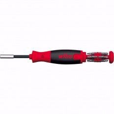 Отвертка с бит държач WIHA, 1/4", SL, PZ, PH, TX, 12 бита