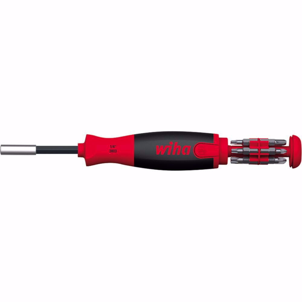 Отвертка с бит държач WIHA, 1/4", SL, PZ, PH, TX, 12 бита Отвертка с бит държач WIHA, 1/4", SL, PZ, PH, TX, 12 бита