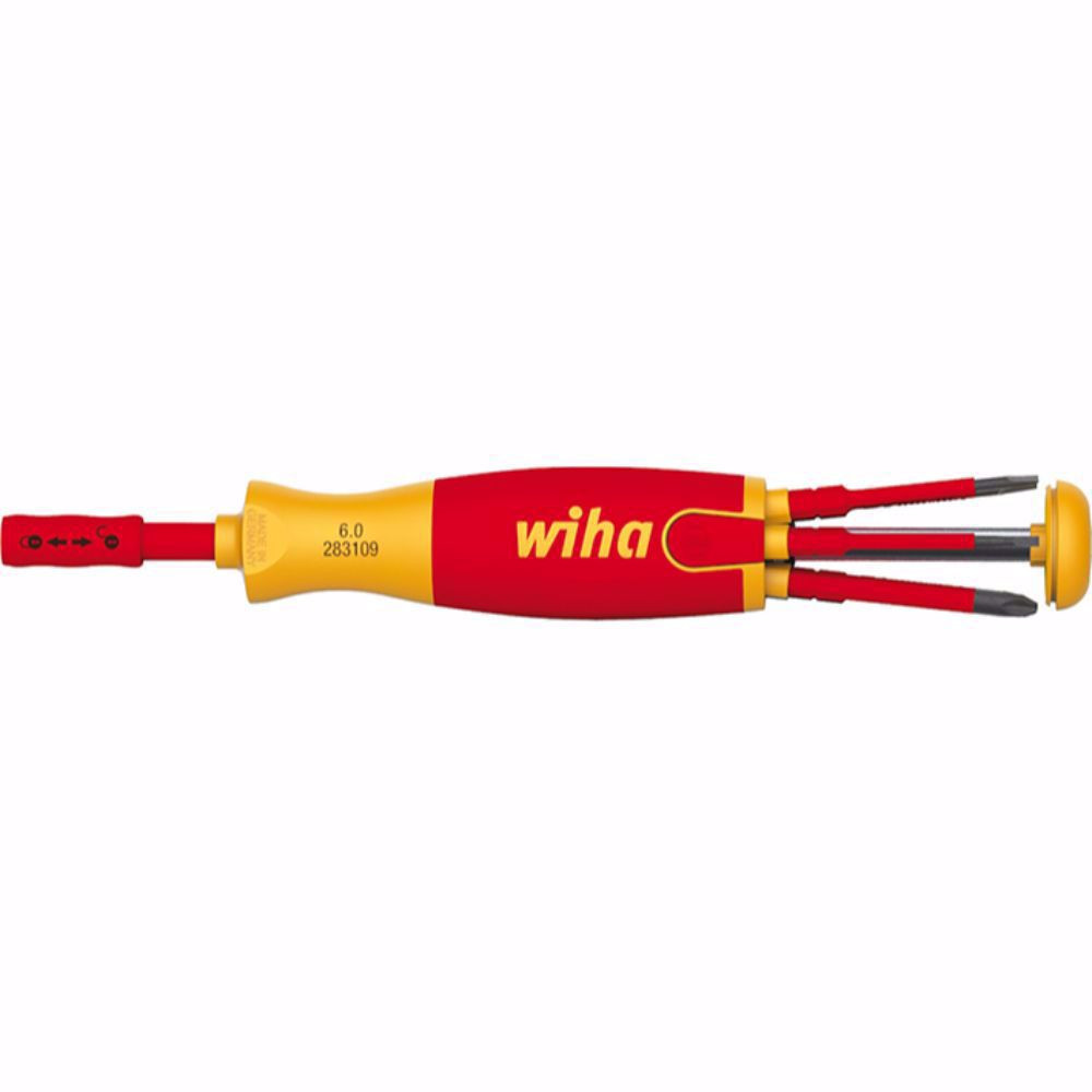 Отвертка с бит държач VDE 1000V, WIHA, 1/4", ТХ, 6 бита Отвертка с бит държач VDE 1000V, WIHA, 1/4", ТХ, 6 бита