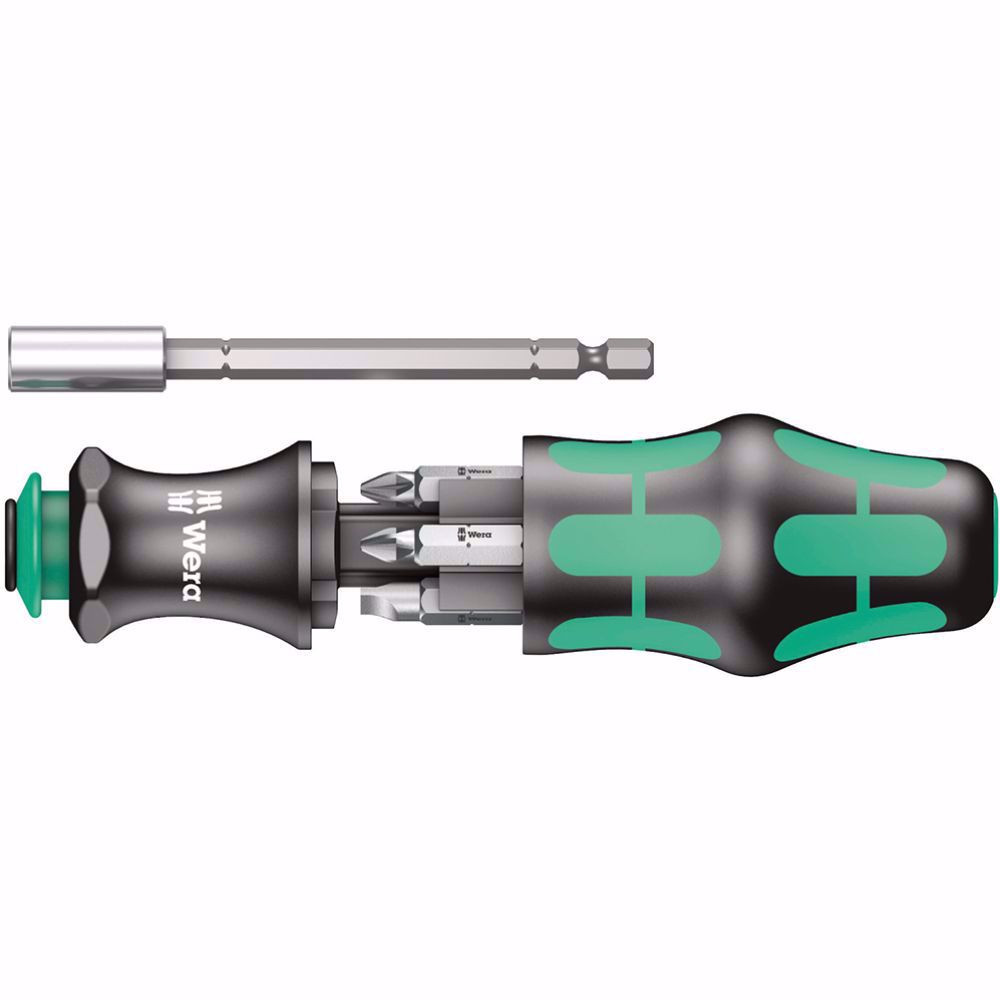 Отвертка с бит държач WERA, 1/4", PZ, PH, SL, 6 бита Отвертка с бит държач WERA, 1/4", PZ, PH, SL, 6 бита