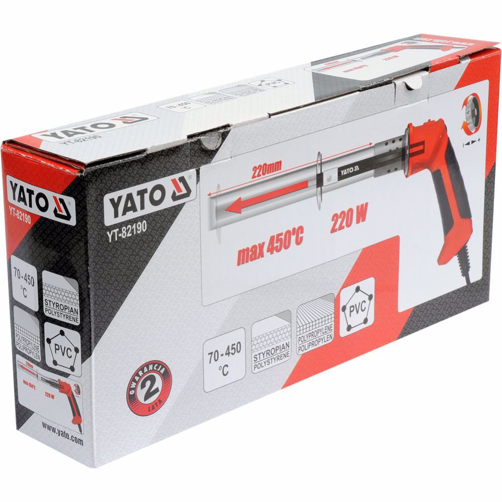 Термичен нож за полимери YATO 82190, 70 - 450C, 220 W Термичен нож за полимери YATO 82190, 70 - 450C, 220 W