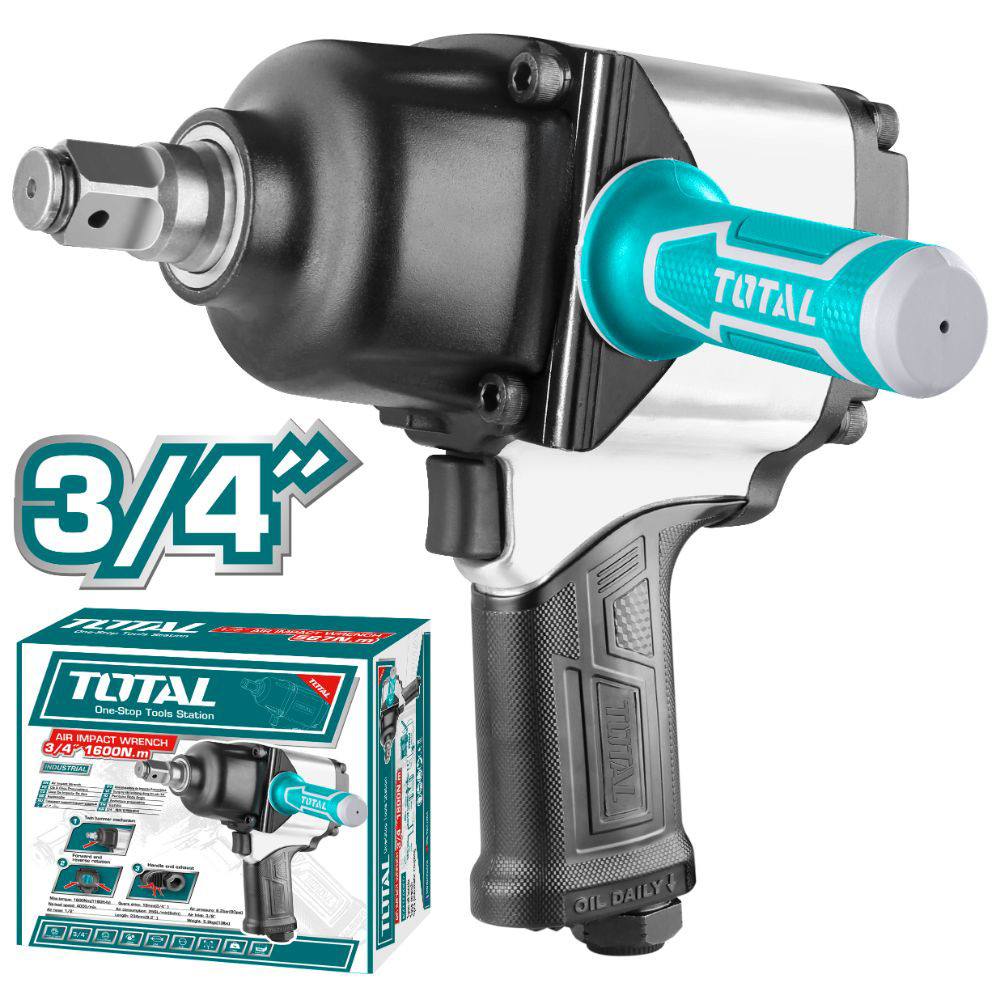 Пневматичен ударен гайковерт TOTAL Industrial, 3/4", 1600 Nm Пневматичен ударен гайковерт TOTAL Industrial, 3/4", 1600 Nm
