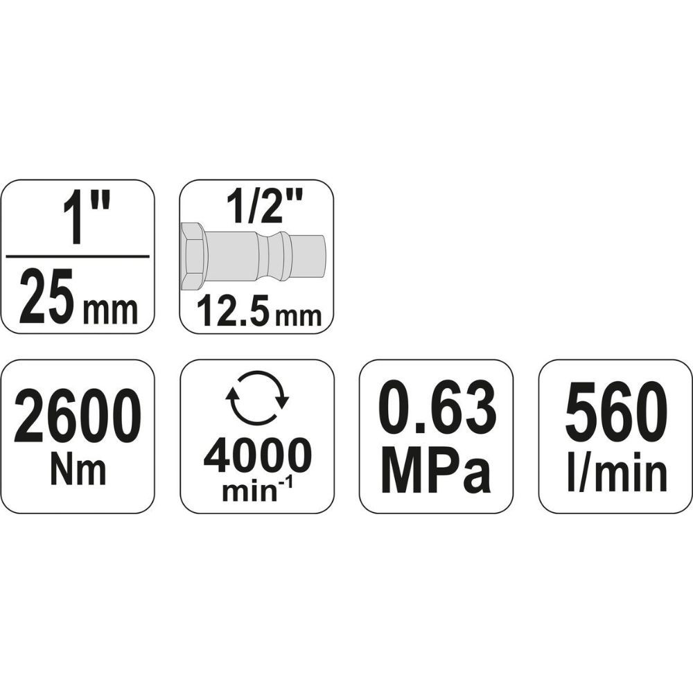 Пневматичен ударен гайковерт YATO 0959, 1", 2600 Nm Пневматичен ударен гайковерт YATO 0959, 1", 2600 Nm
