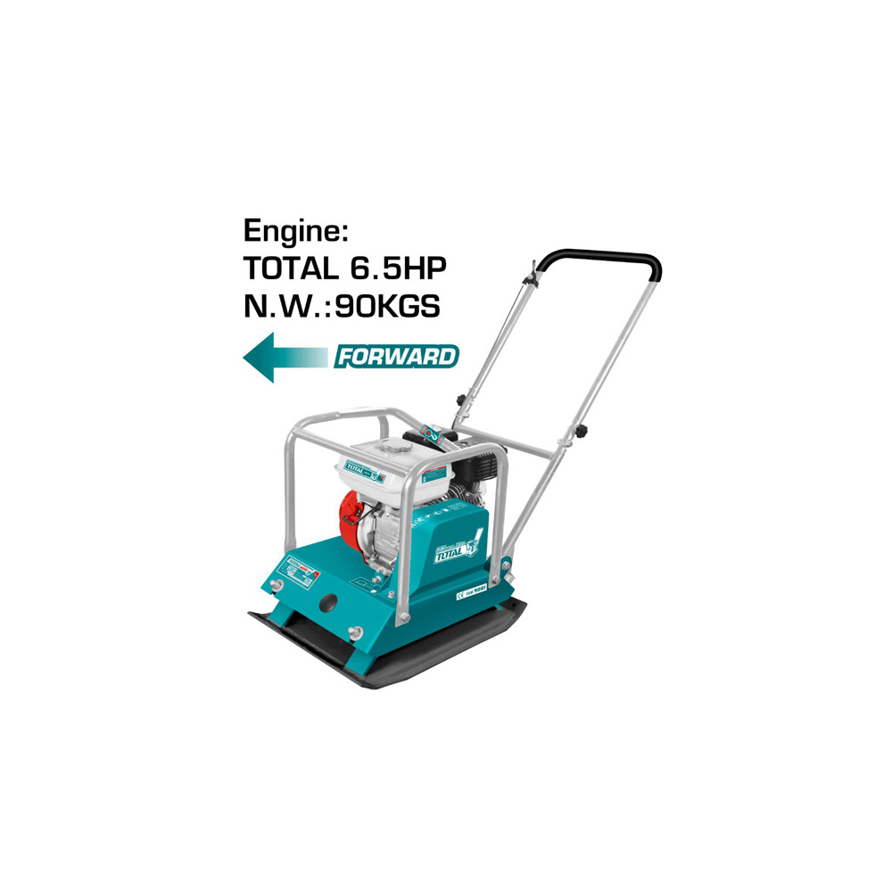 Виброплоча TOTAL, 6.5HP, 15 kN, 50 x 45 см, 90 кг Виброплоча TOTAL, 6.5HP, 15 kN, 50 x 45 см, 90 кг