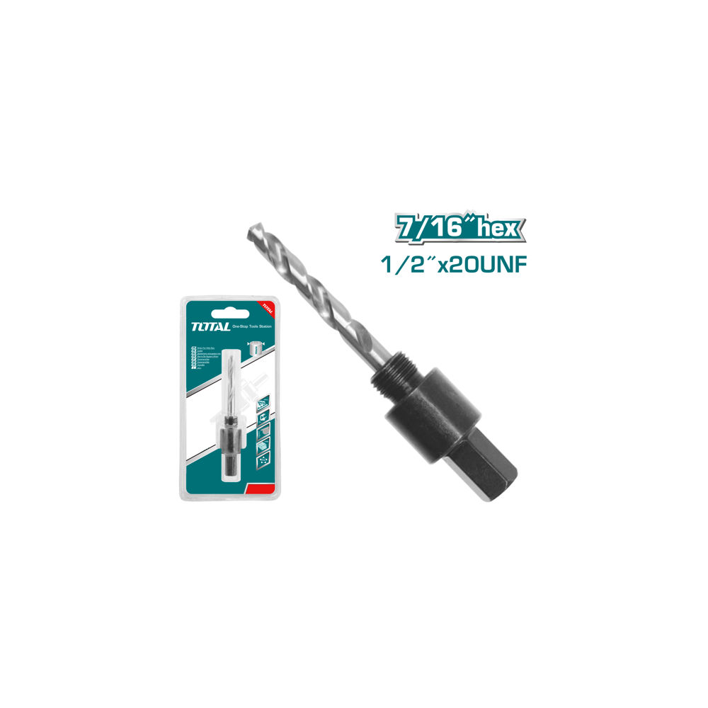 Адаптер за цилиндрична ножовка TOTAL, HEX, 1/2", Ø 14 - 30 mm