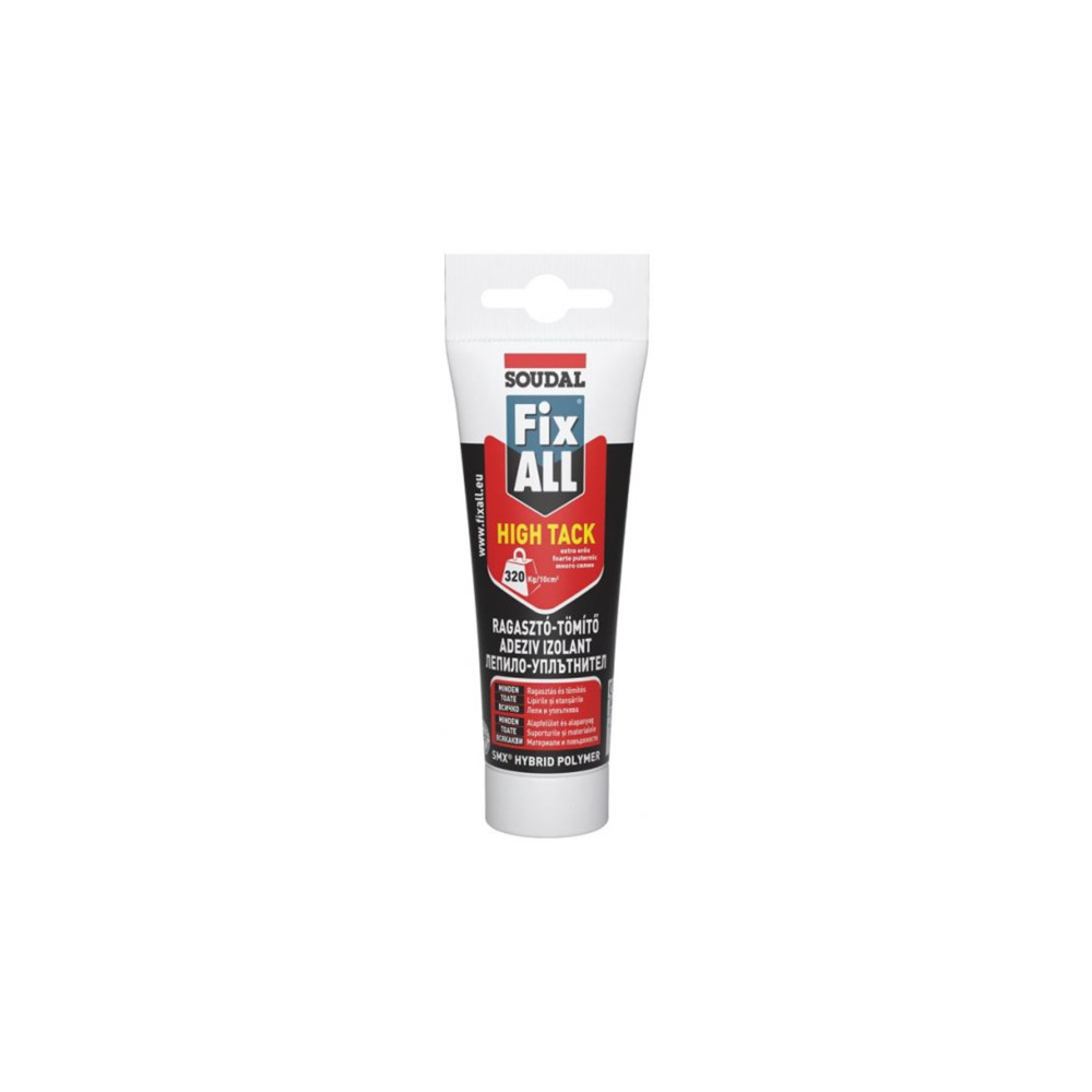 Универсално лепило - уплътнител SOUDAL, FIX ALL High Tack, бял, 125 ml Универсално лепило - уплътнител SOUDAL, FIX ALL High Tack, бял, 125 ml