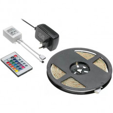 RGB LED комплект - лента 5м + IR контролер + захранване, IP20