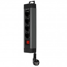 Разклонител REV Ritter с 4 гнезда, 3500 W, 1.9 m, тъмно сив