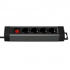 Разклонител REV Ritter с 4 гнезда, 3500 W, 1.9 m, тъмно сив