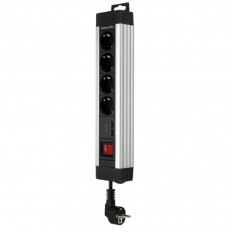Разклонител REV Ritter с 4 гнезда и 2xUSB, 3500 W, 2.2 m, сив