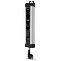 Разклонител REV Ritter с 4 гнезда и 2xUSB, 3500 W, 2.2 m, сив