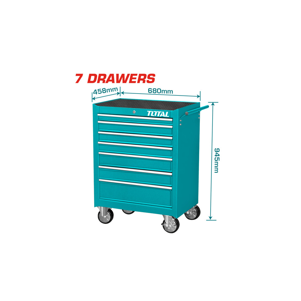 Количка за инструменти TOTAL Industrial, 7 чекмеджета, празна TL IND THRC02071P Количка за инструменти TOTAL Industrial, 7 чекмеджета, празна TL IND THRC02071P
