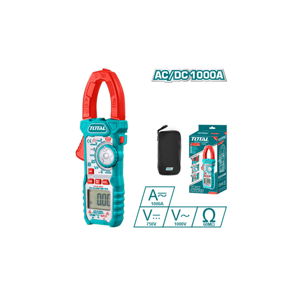 Ампер клещи TOTAL INDUSTRIAL, DC/AC 1000 A Ампер клещи TOTAL INDUSTRIAL, DC/AC 1000 A