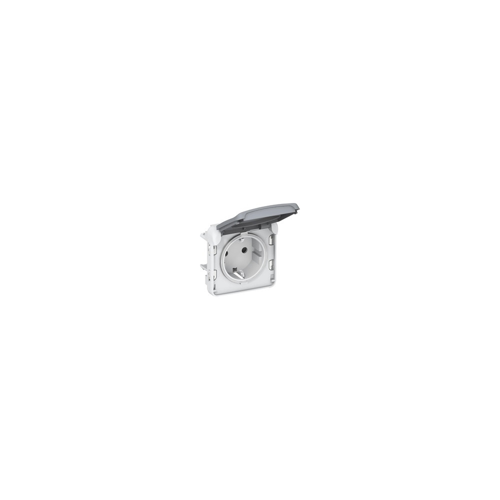 Контакт шуко за вграждане IP55 цвят Сив Plexo Legrand