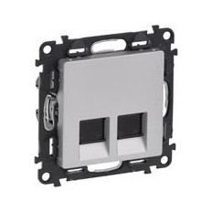 Розетка 2xRJ45 cat.5e UTP цвят алуминий Valena Life Legrand