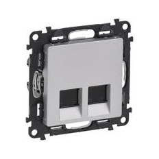 Розетка 2xRJ45 cat.5e UTP цвят алуминий Valena Life Legrand