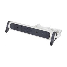 Разклонител БЯЛ 3x2P+E с кабел 1.5 метра с гръмозащита и USB A+C 3A 15W Premium NEW Legrand