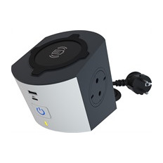 Разклонител бял 2x2P+E с кабел 2 метра с безжично зарядно 10W и USB A+C 3A 15W Corner NEW Legrand
