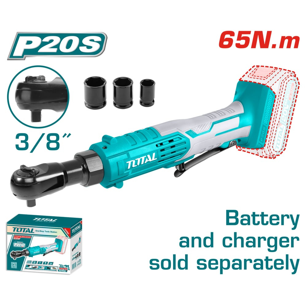 Акумулаторна тресчотка TOTAL, 3/8", 20 V, без батерия Акумулаторна тресчотка TOTAL, 3/8", 20 V, без батерия