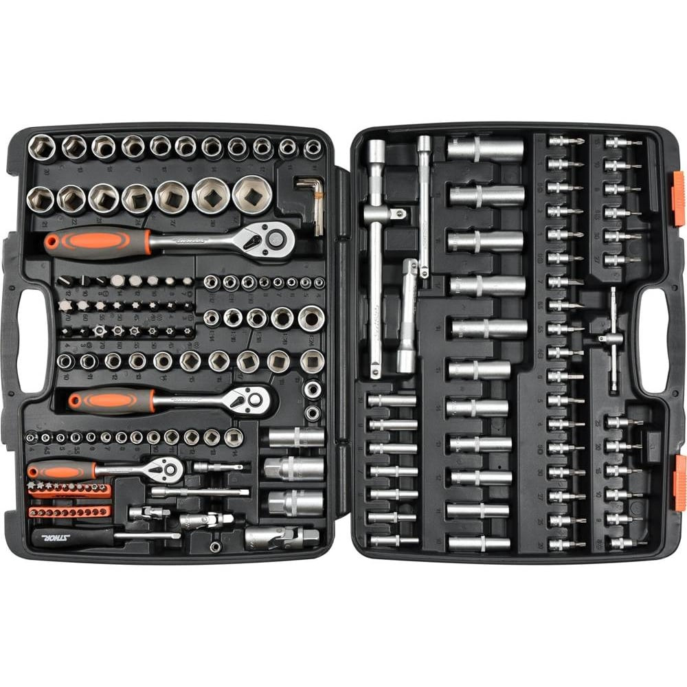 Комплект инструменти STHOR, 1/2", 3/8", 1/4", 173 части Комплект инструменти STHOR, 1/2", 3/8", 1/4", 173 части