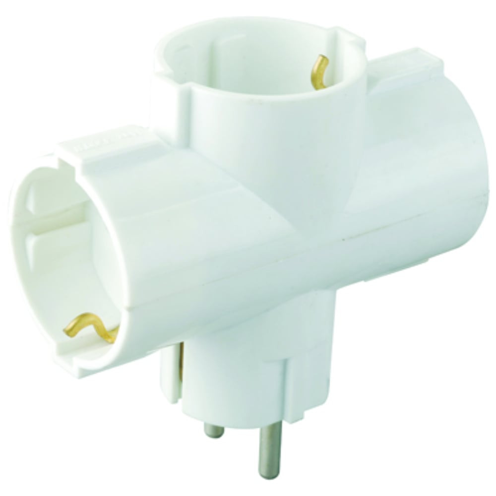 Адаптор с три гнезда, 250 V, 16 A, IP20 Адаптор с три гнезда, 250 V, 16 A, IP20