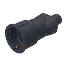 Куплунг черен 2P+Т 16A ІР44 250V гумиран Legrand