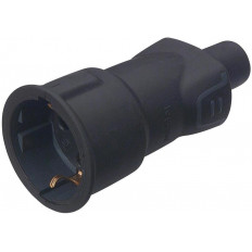Куплунг черен 2P+Т 16A ІР44 250V гумиран Legrand
