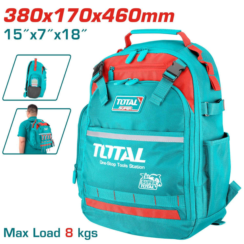 Раница за инструменти TOTAL INDUSTRIAL, 38 x 17 x 46 см Раница за инструменти TOTAL INDUSTRIAL, 38 x 17 x 46 см