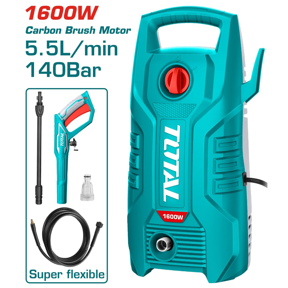Водоструйка TOTAL, 1600 W, IPX5, 140 Bar, 5.5 L/min Водоструйка TOTAL, 1600 W, IPX5, 140 Bar, 5.5 L/min