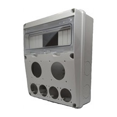 Табло за индустриални контакти и DIN модули IP55, UV, серия Enerbox /11 DIN, 2х16-32A и 8хшуко/ Scame