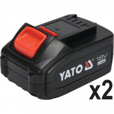 Акумулаторен безчетков ъглошлайф YATO, 18 V, 3000-8500 rpm, Ф 125 мм, 2 x 4 Ah