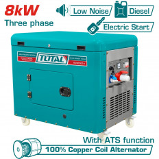 Дизелов безшумен трифазен генератор TOTAL, 8 kW, ATS