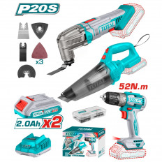Комплект акумулаторни инструменти TOTAL TOSLI240685E, 2 x 2 Ah