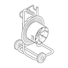 Празна макара без диск с количка roller 450+монтажна плоча за табло от серия BLOCK+количка Scame