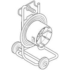 Празна макара без диск с количка roller 450+монтажна плоча за табло от серия BLOCK+количка Scame