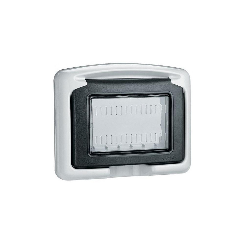 Адаптер за Mosaic 3M със сива основа и прозрачен капак IP55 Plexo Legrand Адаптер за Mosaic 3M със сива основа и прозрачен капак IP55 Plexo Legrand