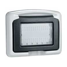 Адаптер за Mosaic 3M със сива основа и прозрачен капак IP55 Plexo Legrand