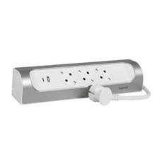 Разклонител ъглов сив 3x2P+E с кабел 1 метър с USB A+C 3A 15W Corner NEW Legrand