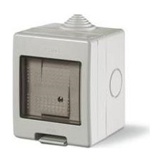 Еднополюсен ключ моноблок IP55 Unibox, цвят СИВ Scame